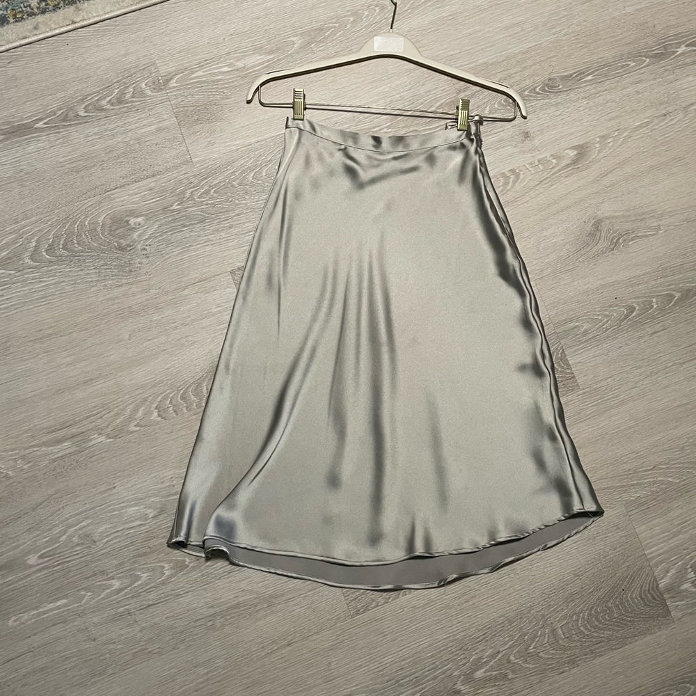 Gianni Bono Satin Silver Skirt